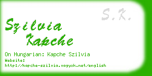 szilvia kapche business card